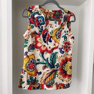 Tory Burch Floral Print Sleeveless Top